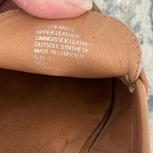 Madewell Tan Leather cut out loafers women’s SZ 7 - Picture 6 of 7